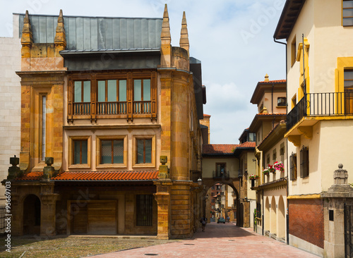   street with arch at old part of Oviedo photo