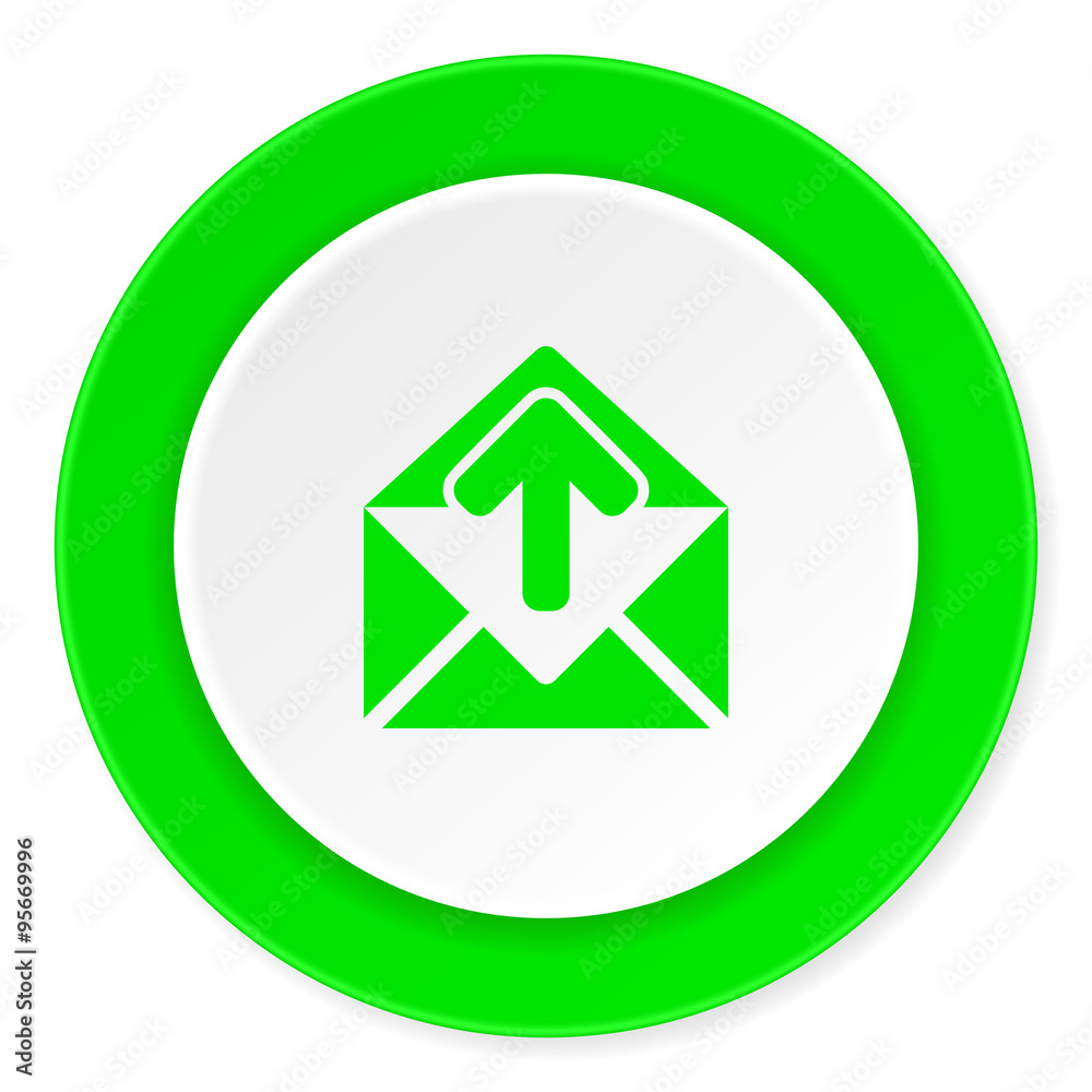 email green fresh circle 3d modern flat design icon on white background email green fresh circle 3d modern flat design icon on white background