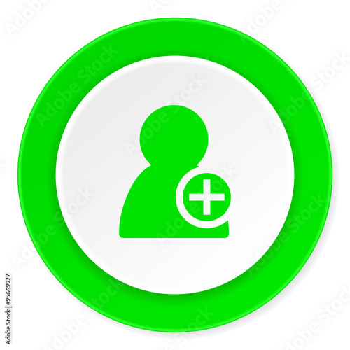 add contact green fresh circle 3d modern flat design icon on white background