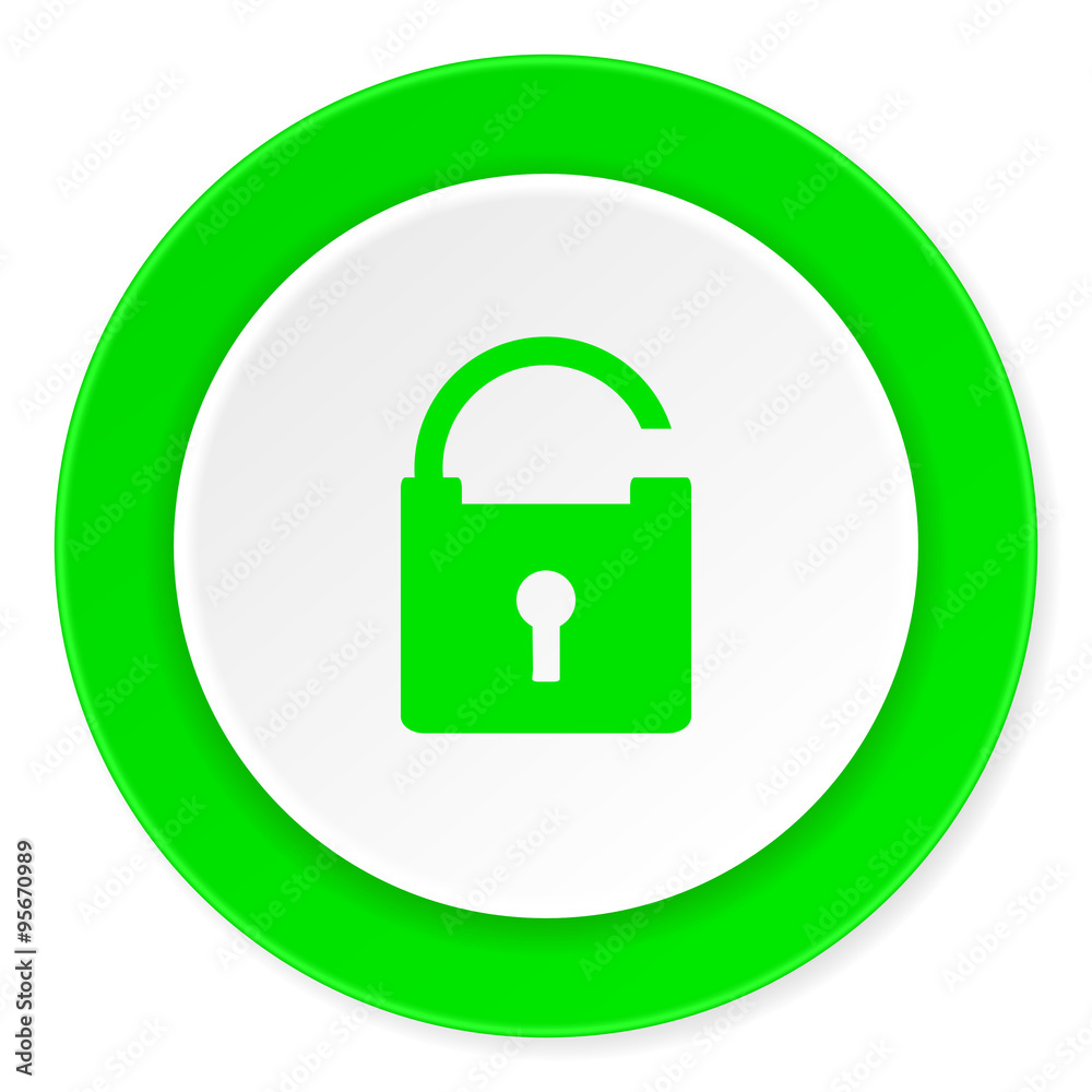 padlock green fresh circle 3d modern flat design icon on white background padlock green fresh circle 3d modern flat design icon on white background