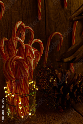 Christmas candy canes decoration.