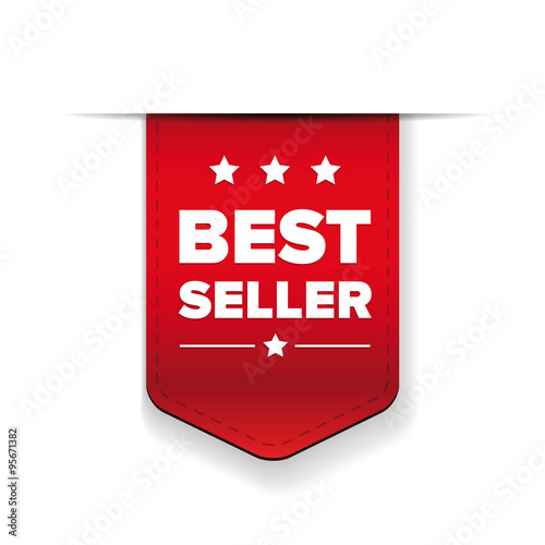 Best Seller red ribbon vector