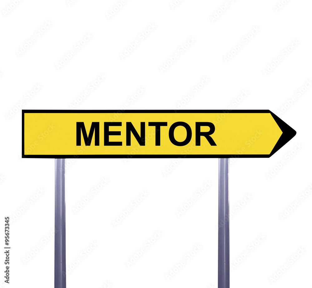 Conceptual arrow sign isolated on white - MENTOR Conceptual arrow sign isolated on white - MENTOR