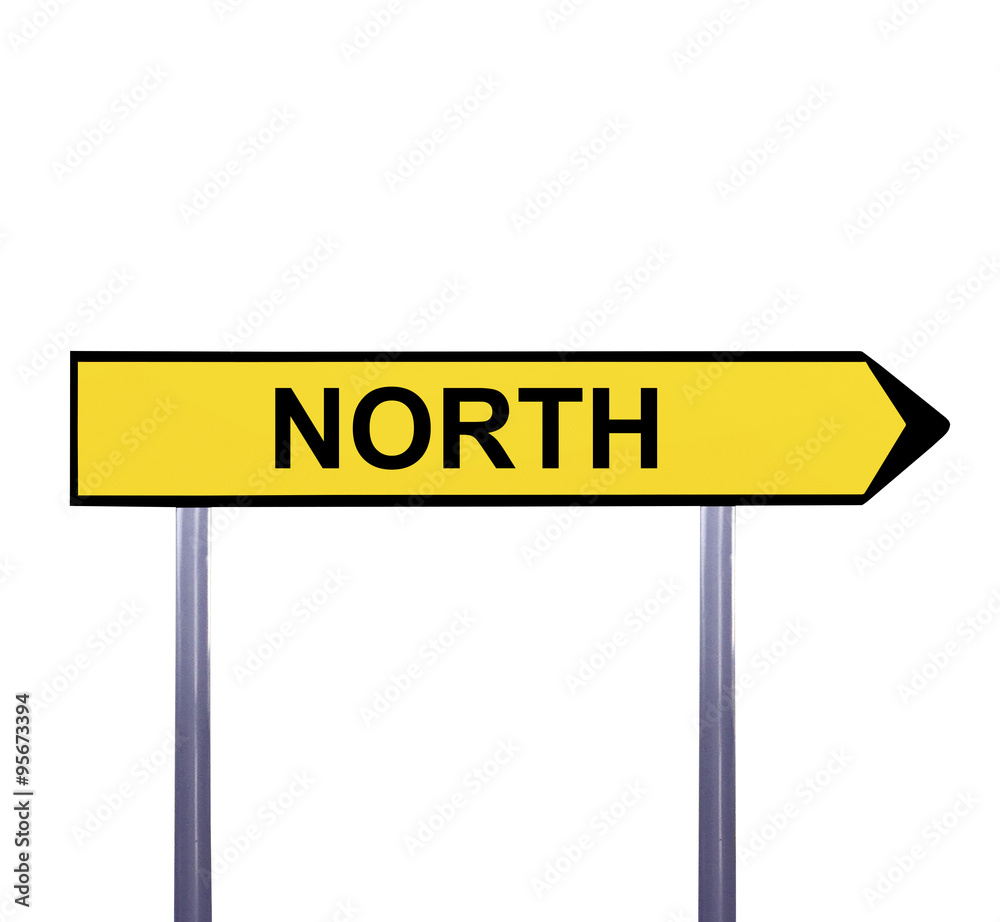 Conceptual arrow sign isolated on white - NORTH Conceptual arrow sign isolated on white - NORTH