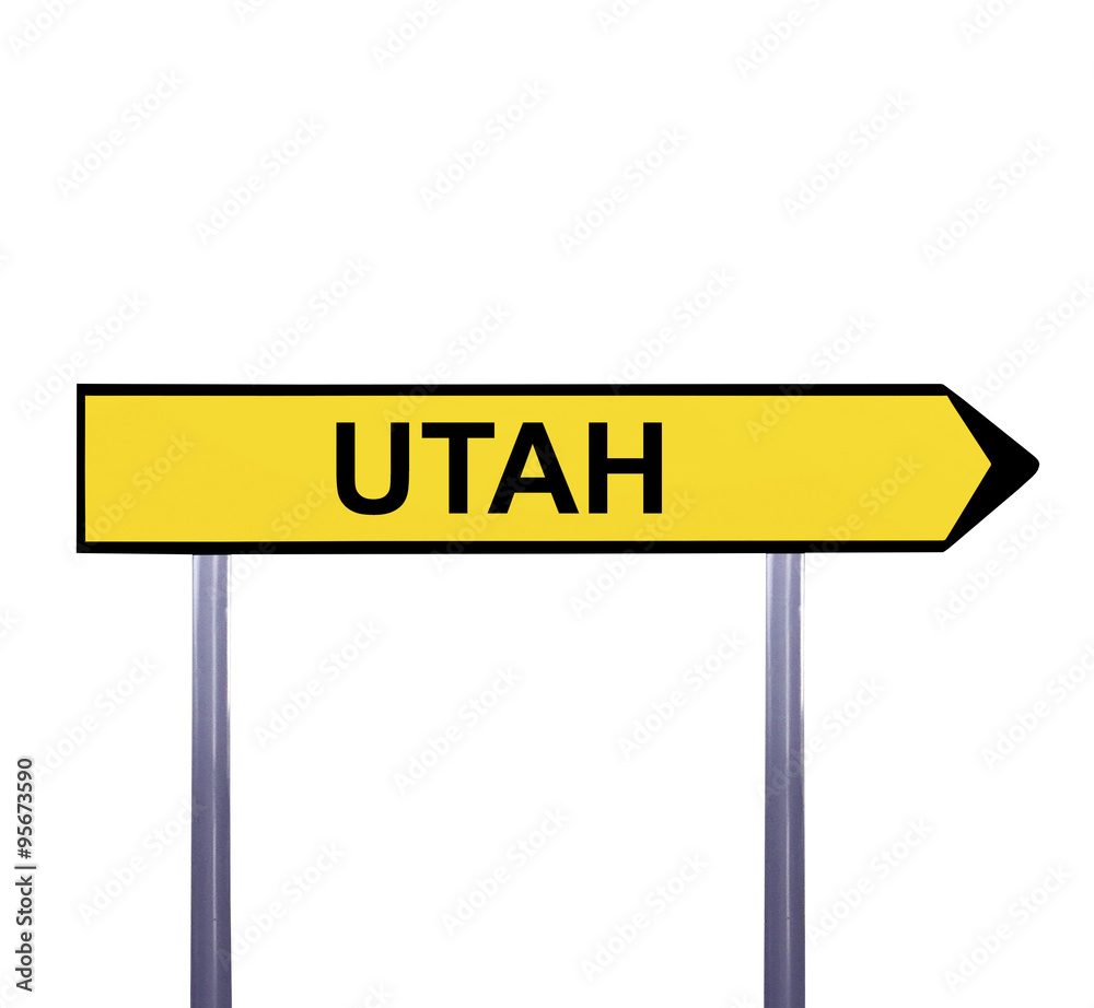 Conceptual arrow sign isolated on white - UTAH Conceptual arrow sign isolated on white - UTAH