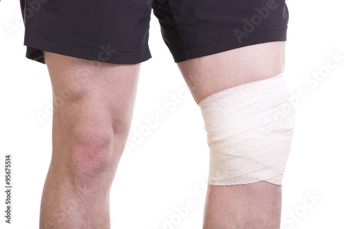 Knee Injury With Sports Bandage