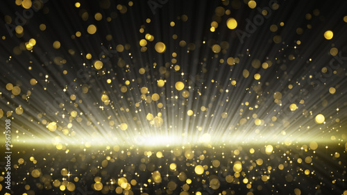 gold glitter particles abst...