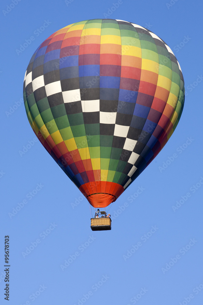 Fototapeta premium Colorful hot air balloons as part of the mass ascension launch of over 100 colorful balloons at the New Jersey Ballooning Festival