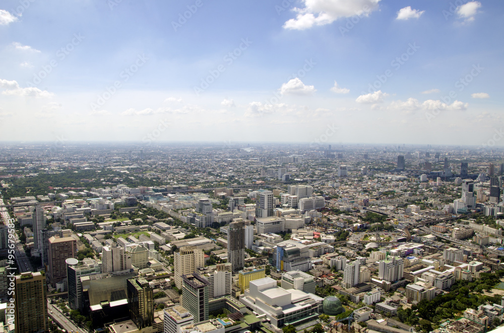Fototapeta premium bangkok view from baiyoke tower II on 3 July 2014 BANGKOK