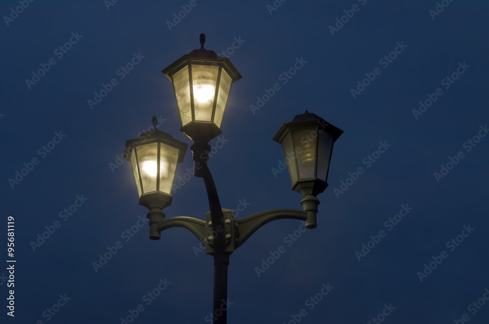 street lamp at night