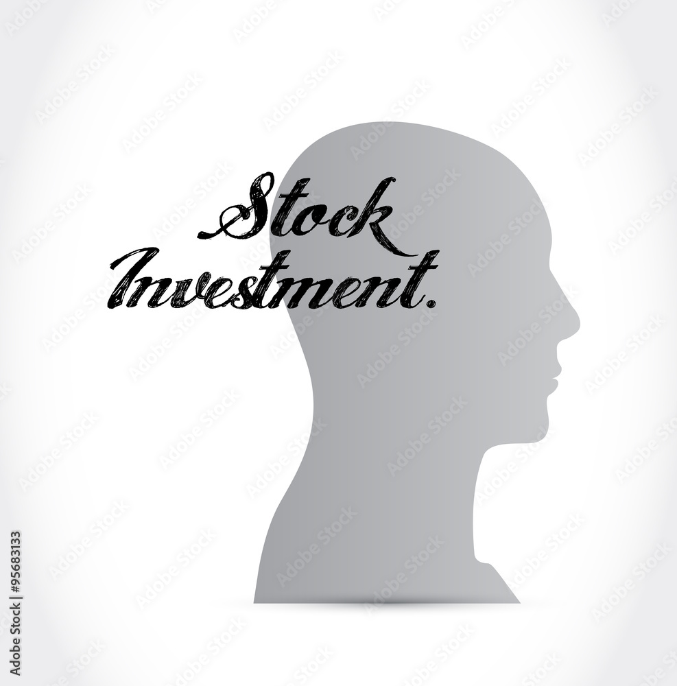 Stock Investment brain sign concept