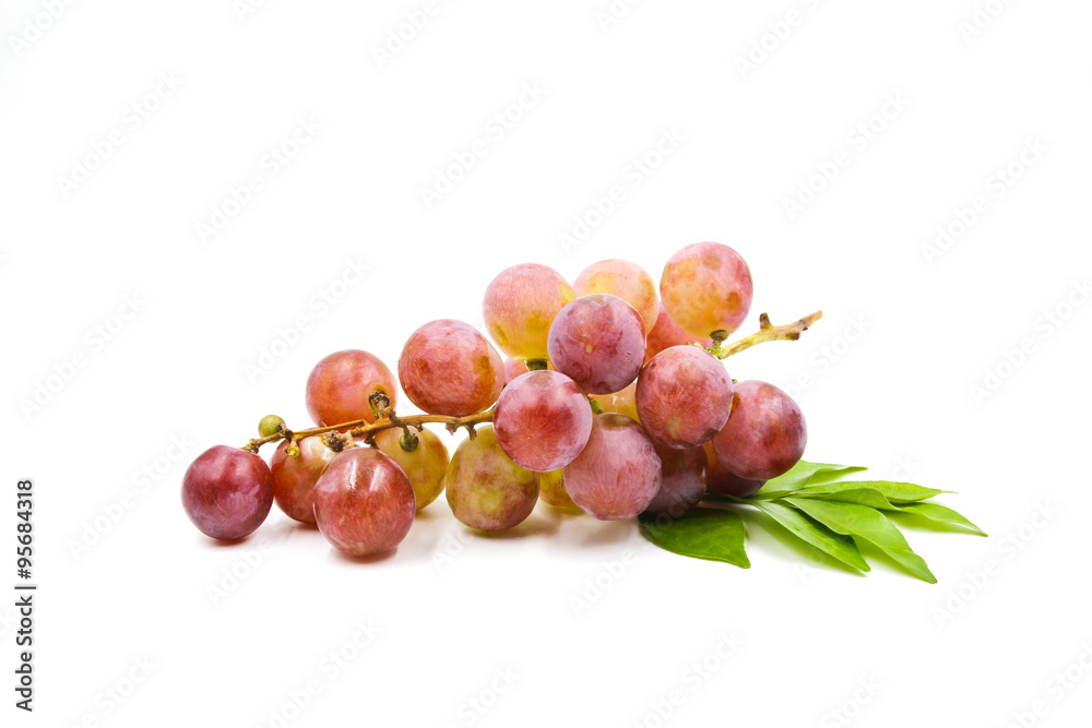 Red Grape isolated on white background.
