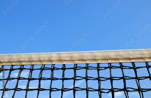 Tennis net on blue sky