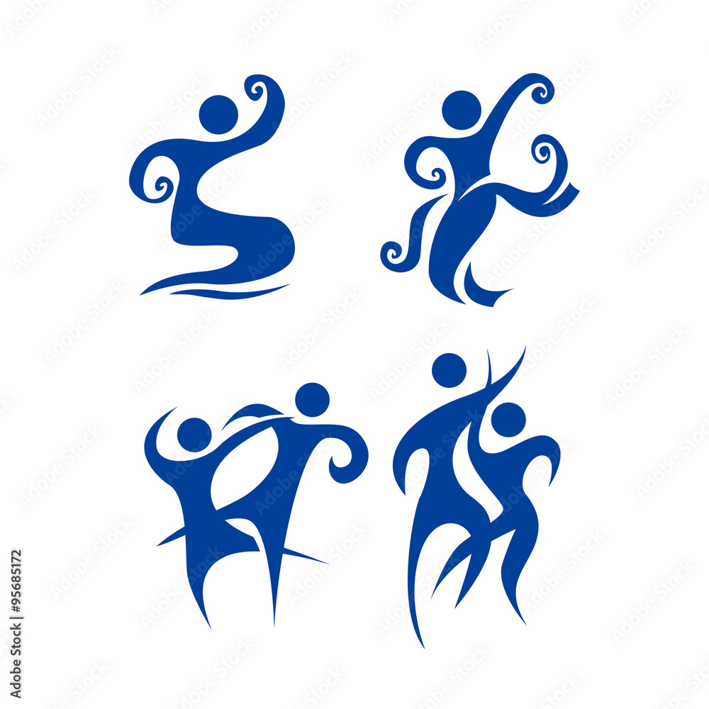 Fototapeta premium dancer icons