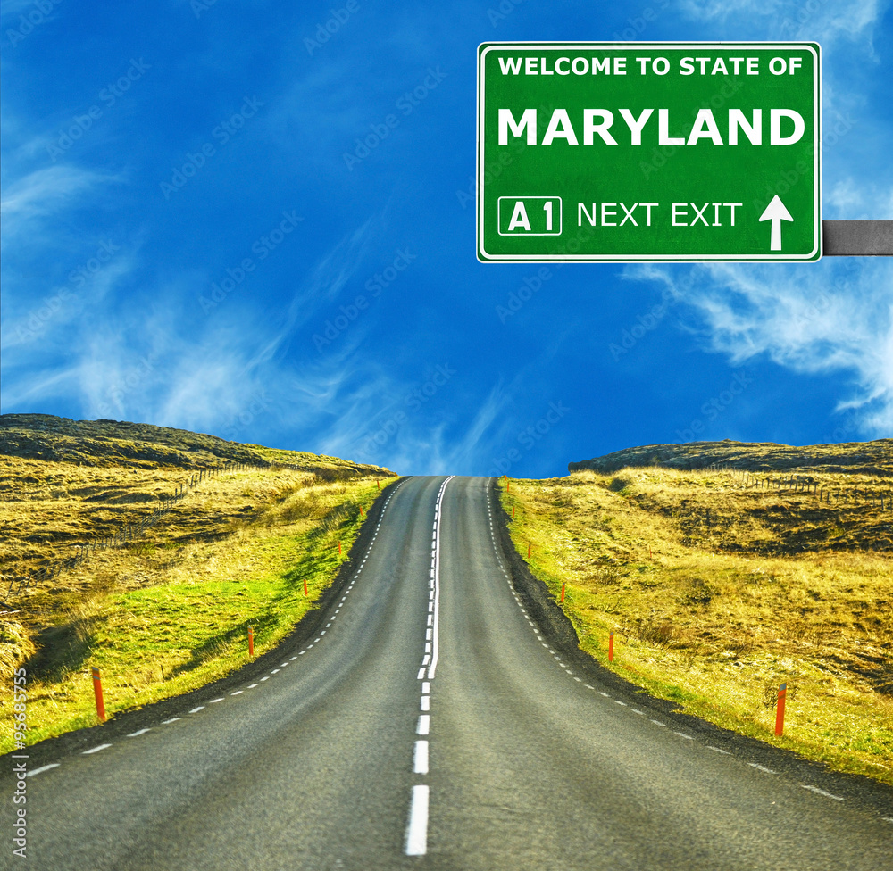 MARYLAND road sign against clear blue sky