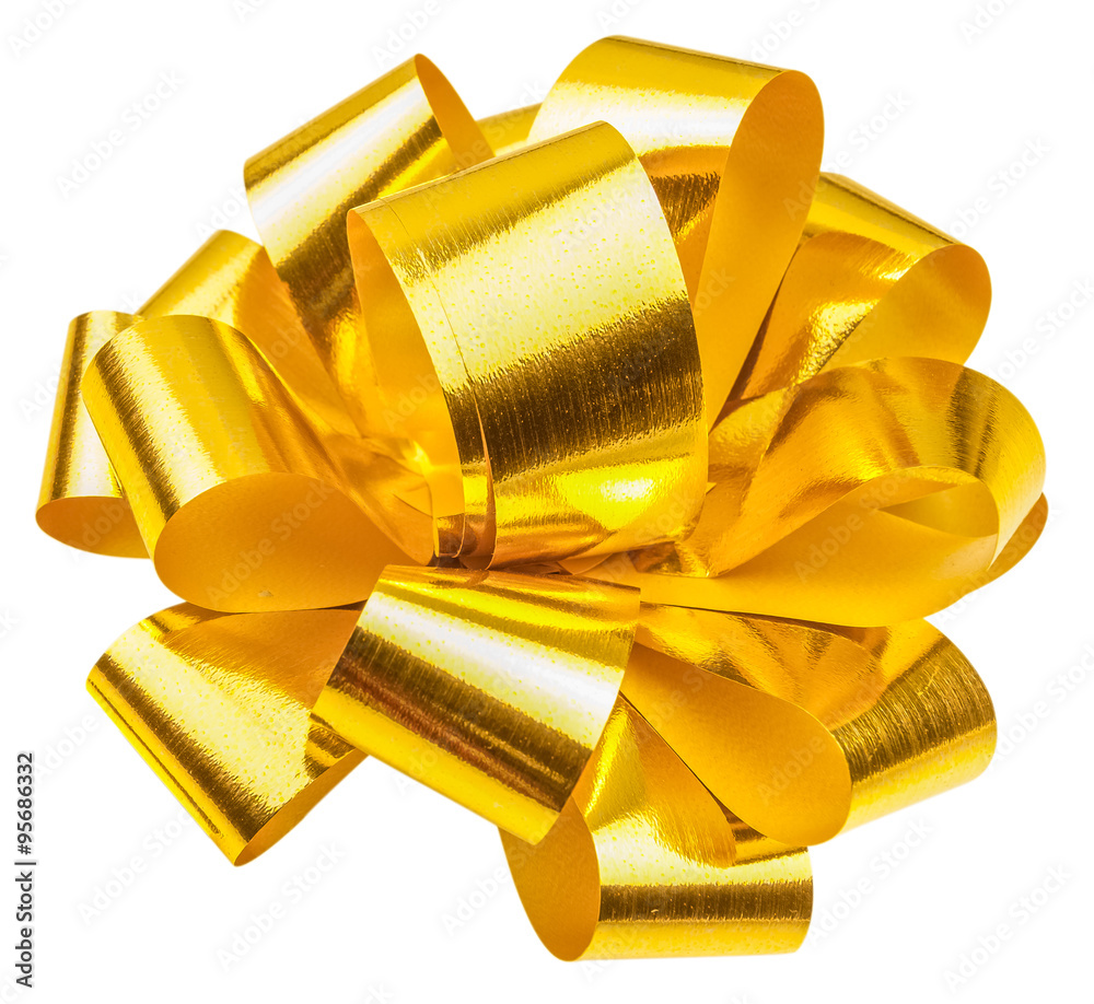 noeud doré décoration emballage paquet cadeau Stock Photo | Adobe Stock