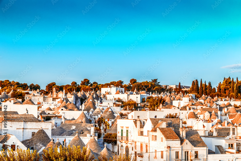 Obraz premium The Trulli houses of Alberobello in Apulia in Italy