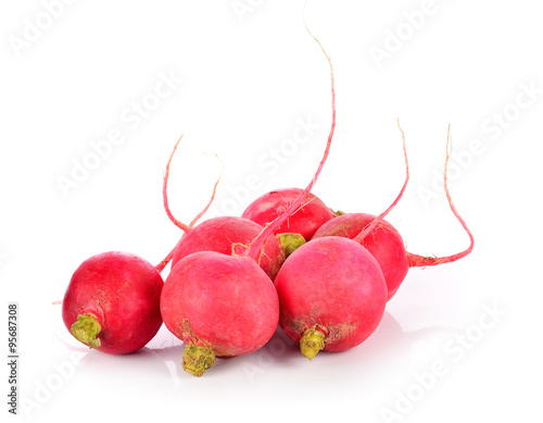 Small garden radish isolated on white background