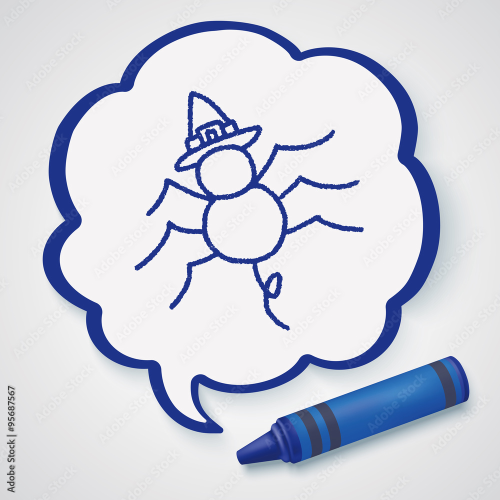 Fototapeta premium halloween spider doodle drawing