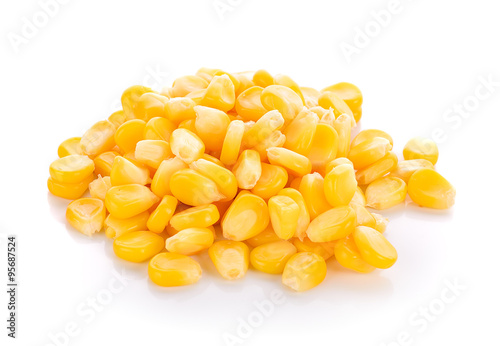 corn seeds  on nwhite background photo