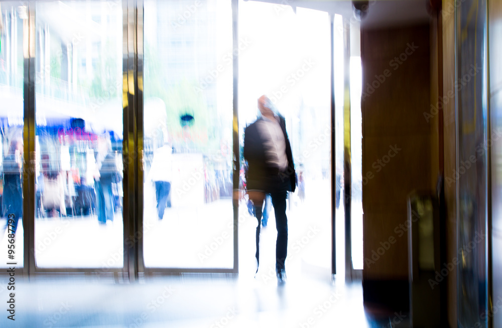 Business people blur. People walking in rush hour. Business and modern life concept