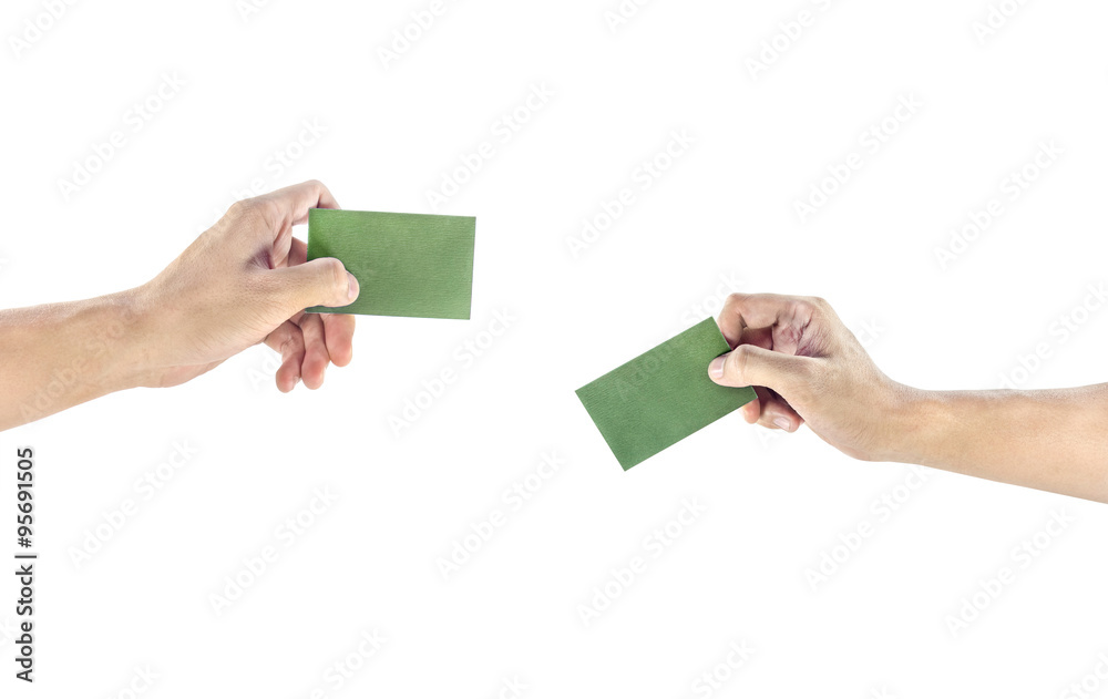 Obraz premium hand exchanging a card