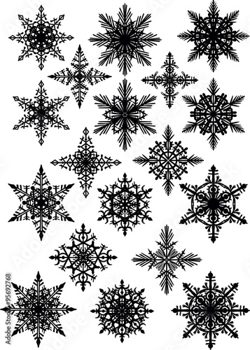 eighting black snowflakes collection