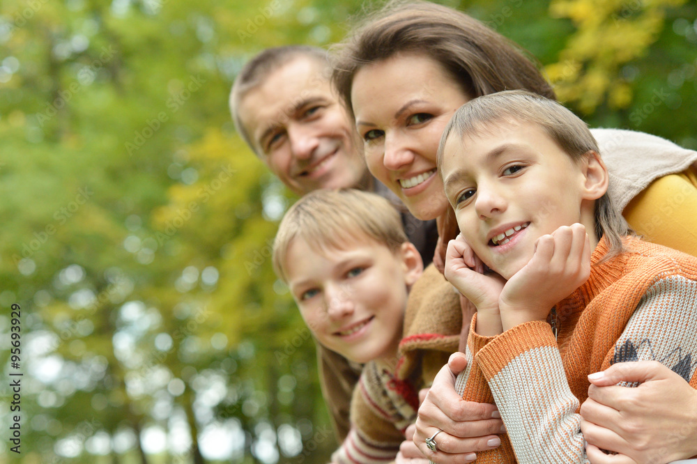 Fototapeta premium Happy family of four