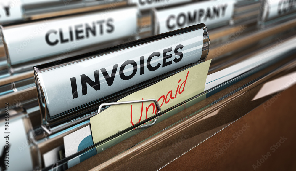 Unpaid invoices, Financial Concept Unpaid invoices, Financial Concept