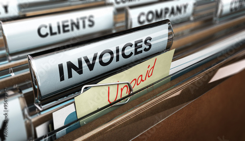 Unpaid invoices, Financial Concept