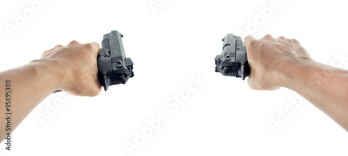 hand holding a handgun