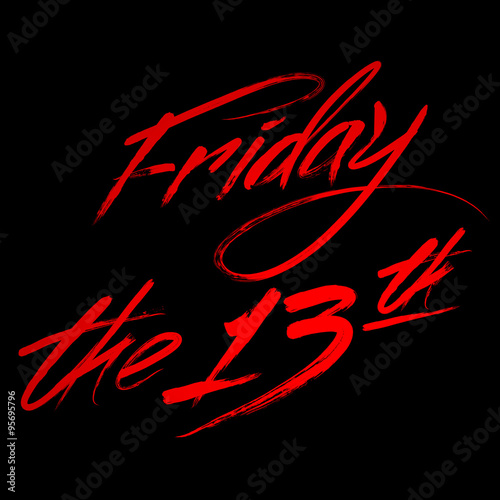 Vector color brush painted writing Friday Thirteenth