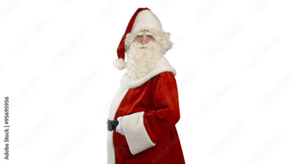 Santa Claus is looking smiling and winking. Isolated on white background. Santa Claus is looking smiling and winking. Isolated on white background.