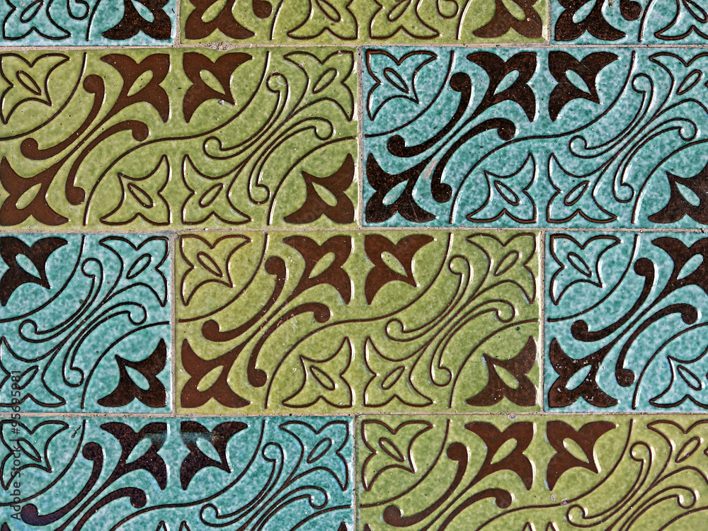 Ceramic floor tiles, Bunte keramische Bodenplatten