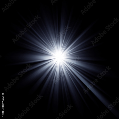 Valokuvatapetti Shining star bursting with beams.