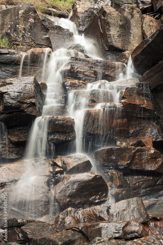 Beautiful waterfall on rocks 