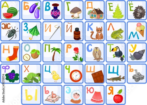 Russian alphabet with pictures