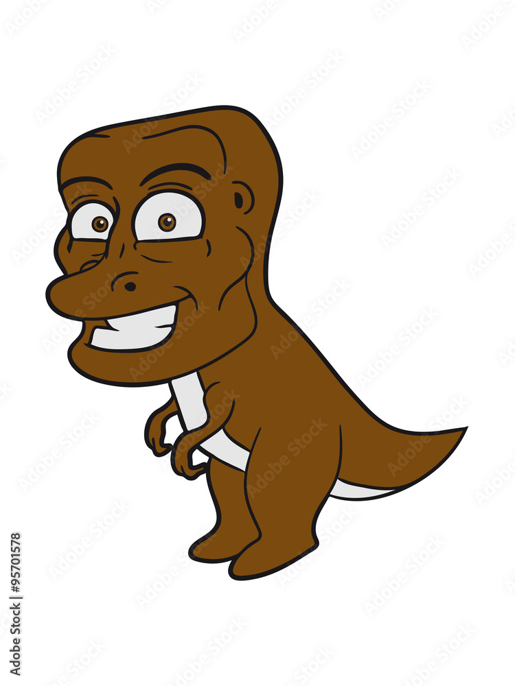 Obraz premium comic cartoon t-rex tyrannosaurus rex grin