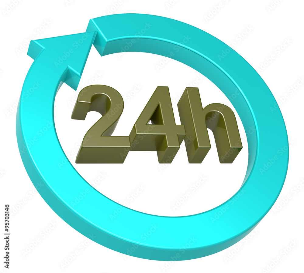 24 hours delivery sign. Computer generated 3D photo rendering. 24 hours delivery sign. Computer generated 3D photo rendering.