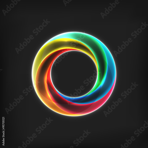 Infinity shape round dimensional icon