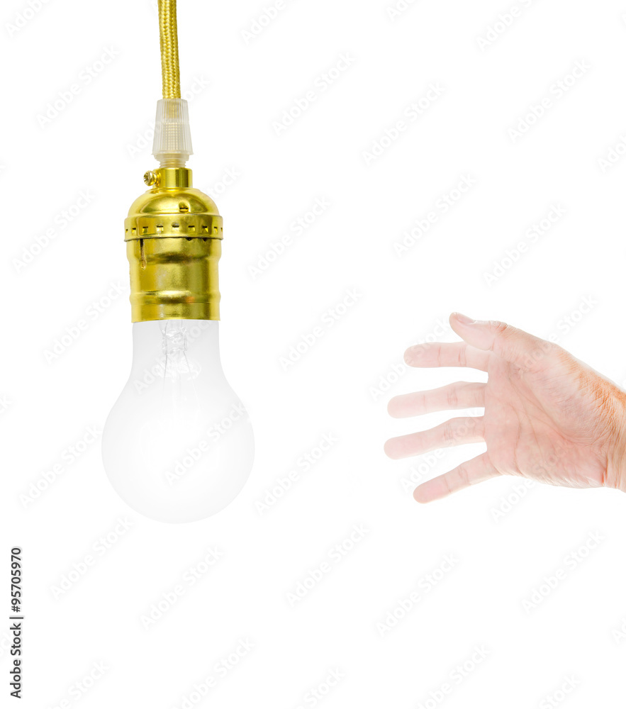 Fototapeta premium Hand with Incandescent lamp