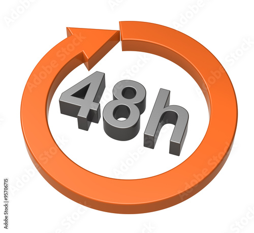 48 hours delivery sign. Computer generated 3D photo rendering.