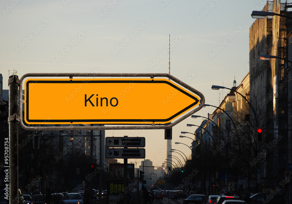 Obraz premium Strassenschild 37 - Kino