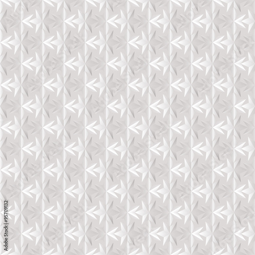 Seamless texture of white. 3D effect. Six-pointed star.  Vector.