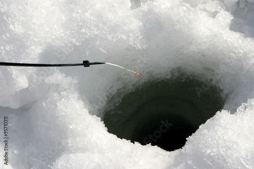  ice-hole and fishing tackle