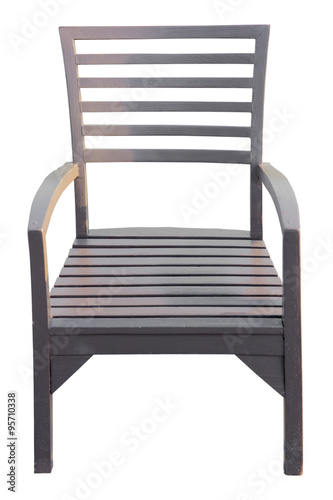 brown Wooden chair isolated over white  with clipping path