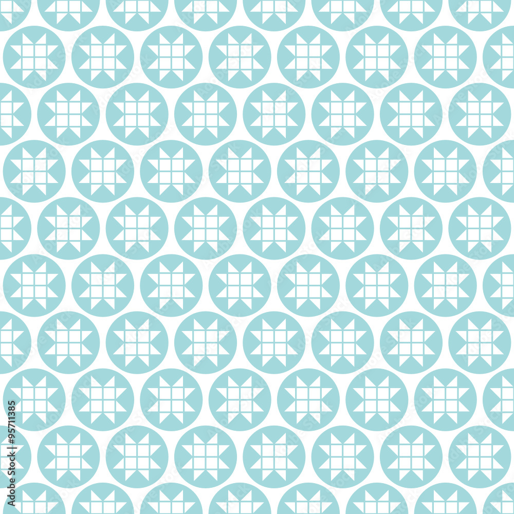 Seamless Pattern Abstract Stars Turquoise