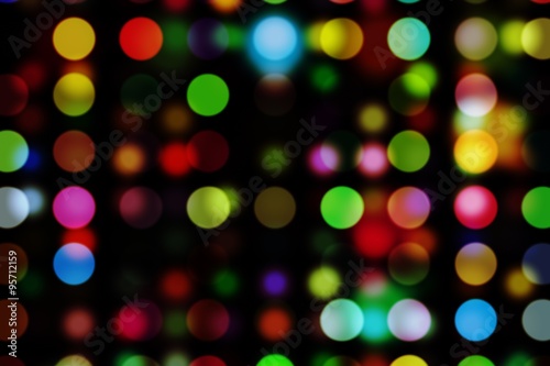 Colourful circles on black background