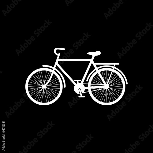 The bike icon. Bicycle symbol. Flat
