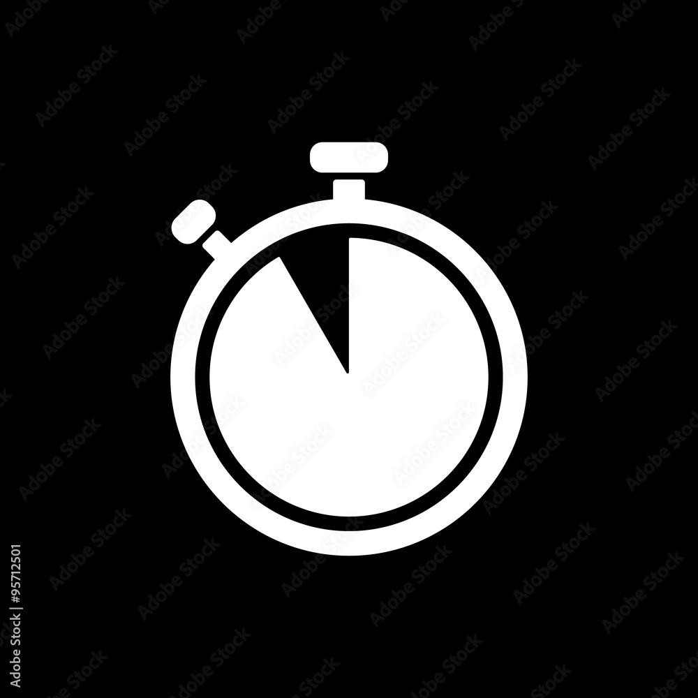 The stopwatch icon. Countdown symbol. Flat The stopwatch icon. Countdown symbol. Flat